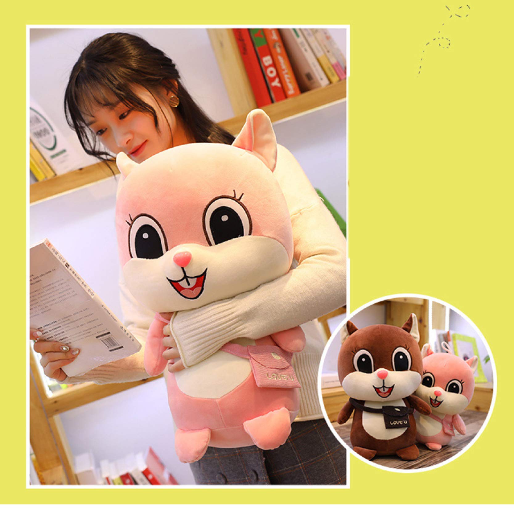 Amazon.co.jp: MMLYY リスぬいぐるみ ふわふわ リス 抱き枕 60cm 特大